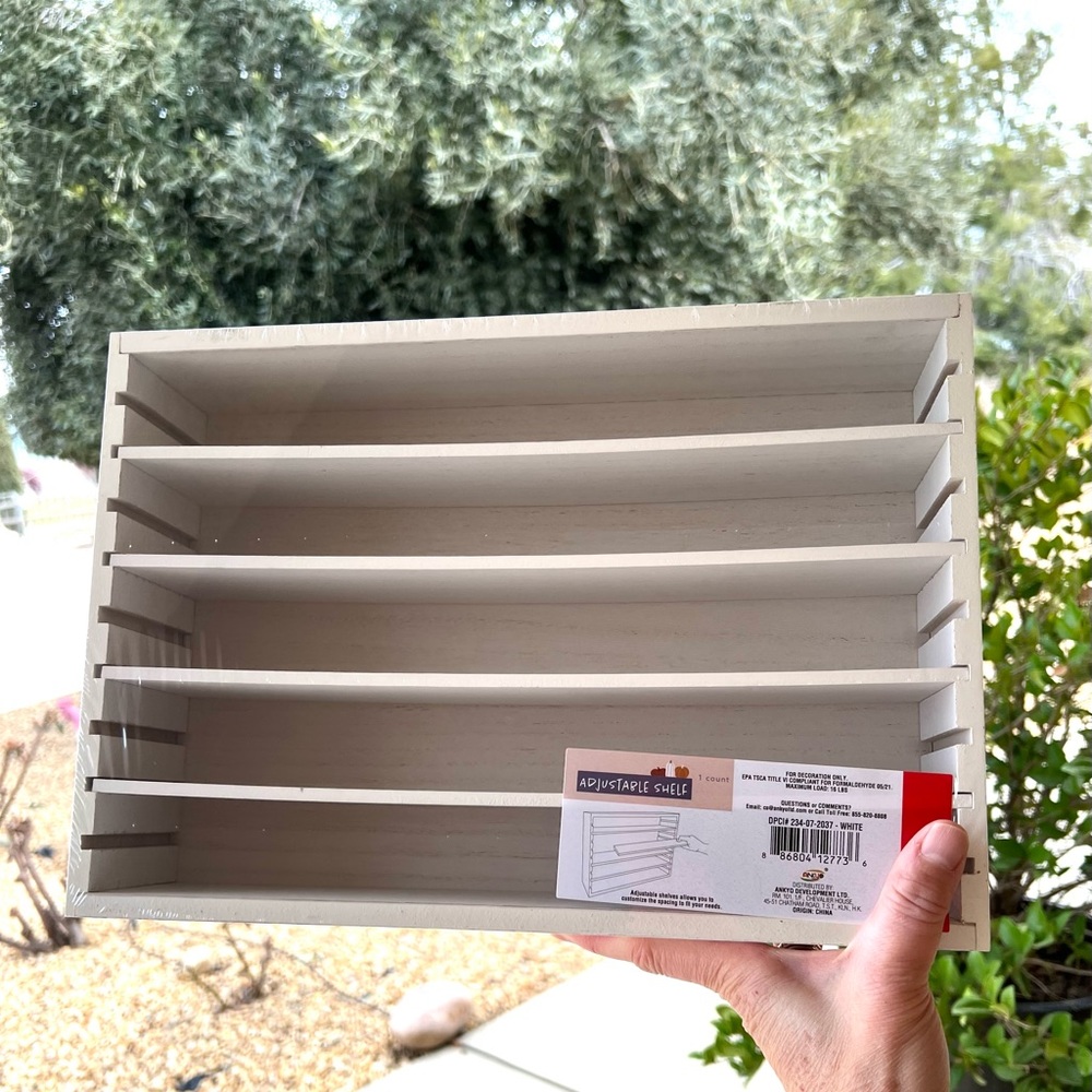 2 Pack Wooden Display Shelf Adjustable 5 Tier White Toys Collectibles Target